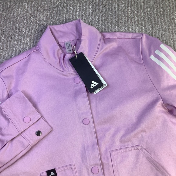Adidas Track Stand Utility Cycling Jacket Womens Snap Button Size Small NWT - Picture 1 of 15